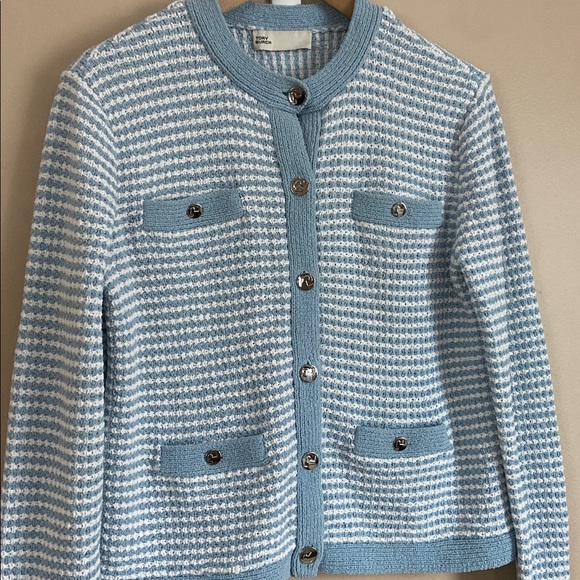 TORY BURCH Kendra Knitted Cotton Blend Cardigan - Picture 8 of 14